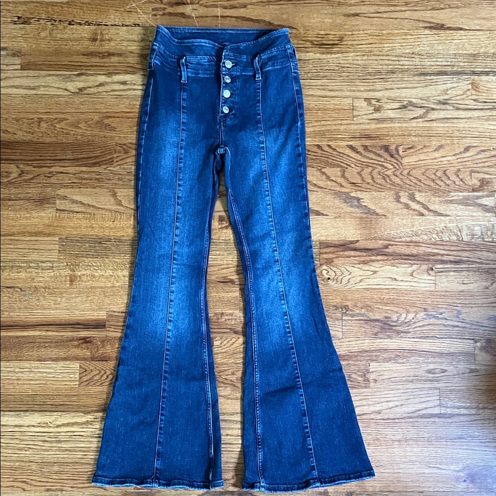 Free People Dark Blue Flare Jeans
